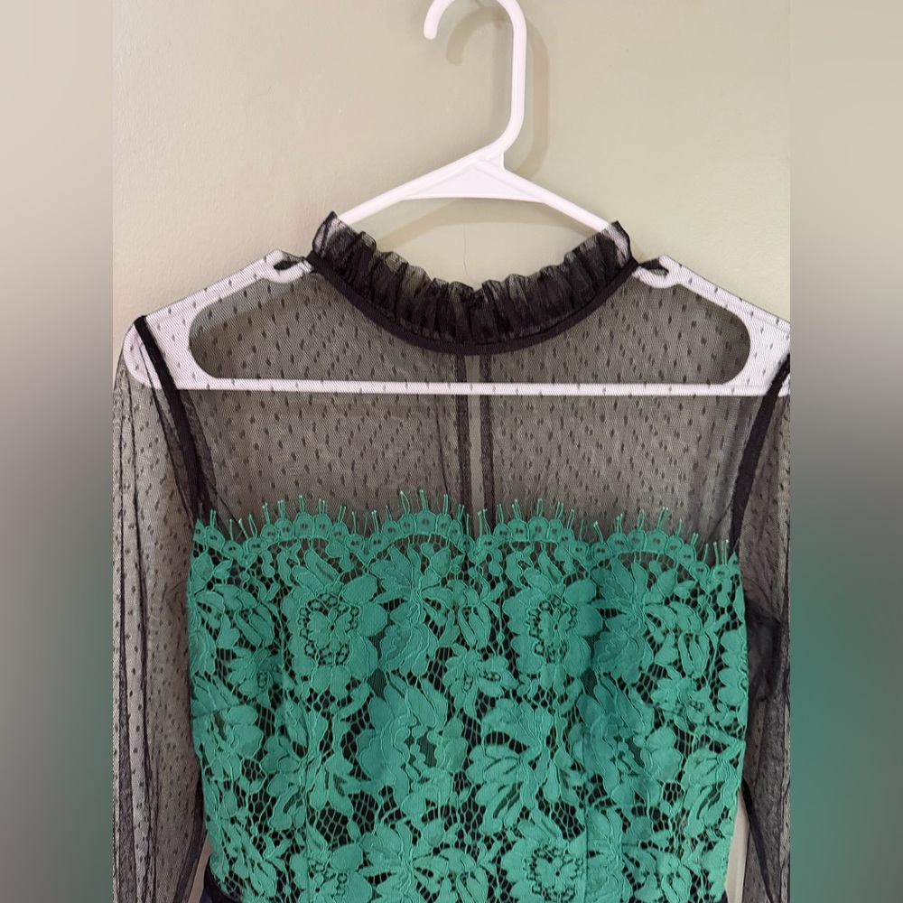 ASOS MWT mixed texture dress green/purple/black size 10 - Picture 3 of 6